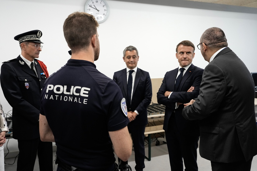 French President Macron visits Paris 2024 Olympic village