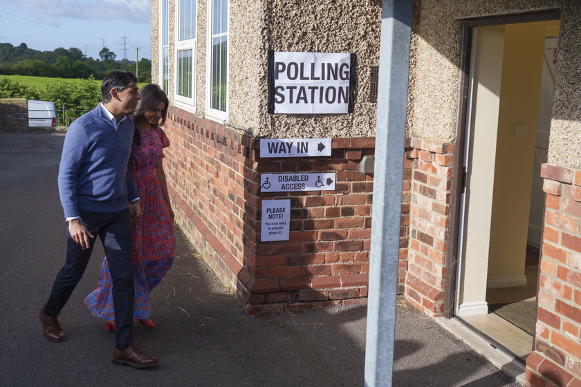 Prime Minister Rishi Sunak votes in UK General Election