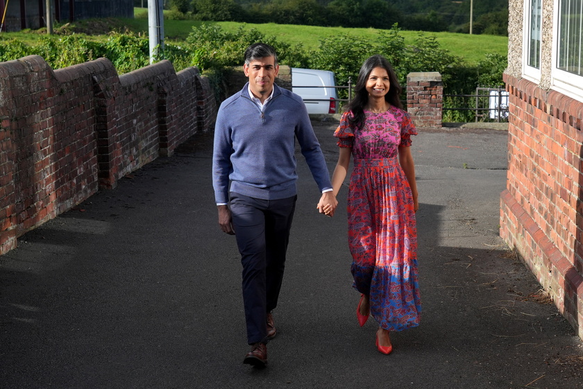 British Prime Minister Rishi Sunak votes in UK General Election