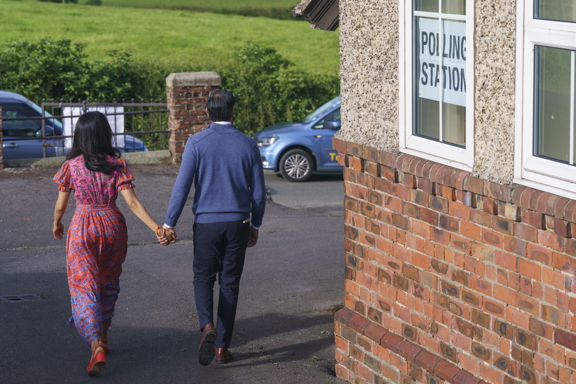 Prime Minister Rishi Sunak votes in UK General Election