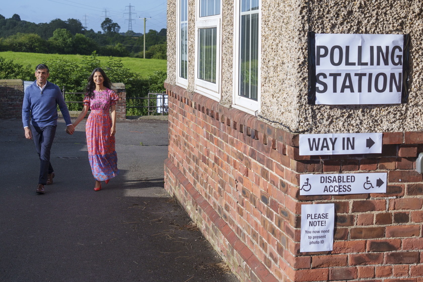 Prime Minister Rishi Sunak votes in UK General Election