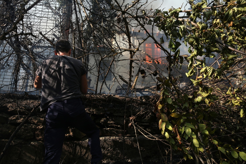 Wildfire in the area of Varnavas, Attica region