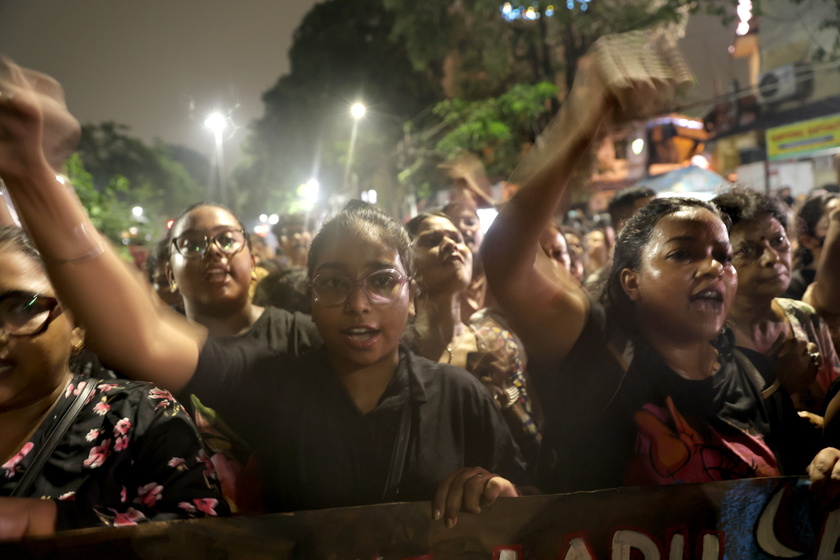 Protest in Kolkata over an alleged rape and murder incident at RG Kar Medical College 