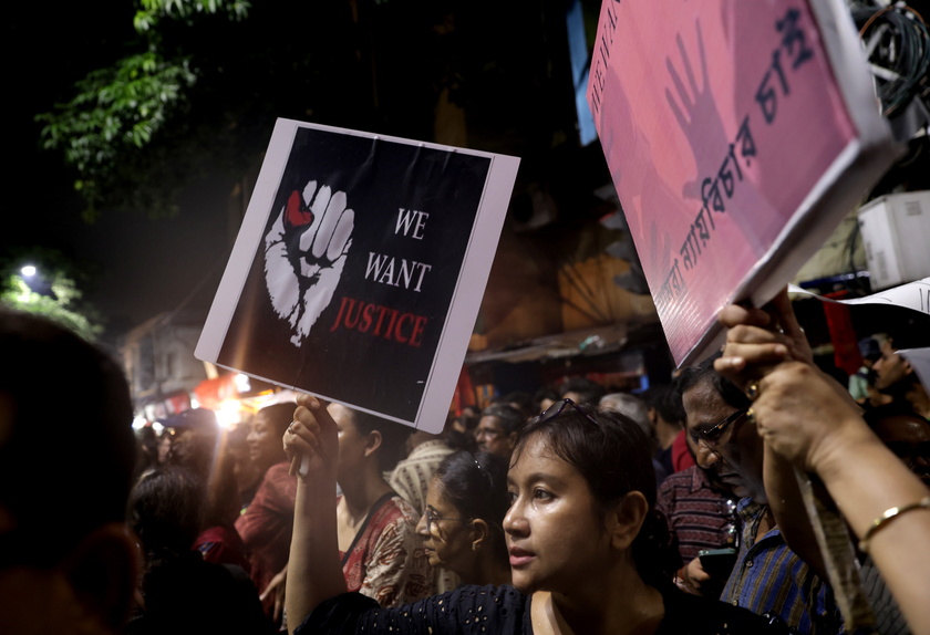 Protest in Kolkata over an alleged rape and murder incident at RG Kar Medical College 