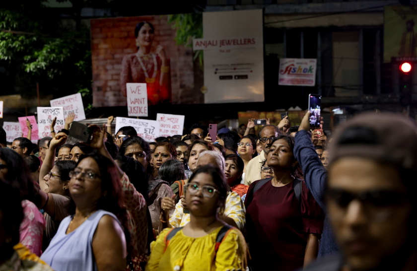 Protest in Kolkata over an alleged rape and murder incident at RG Kar Medical College 