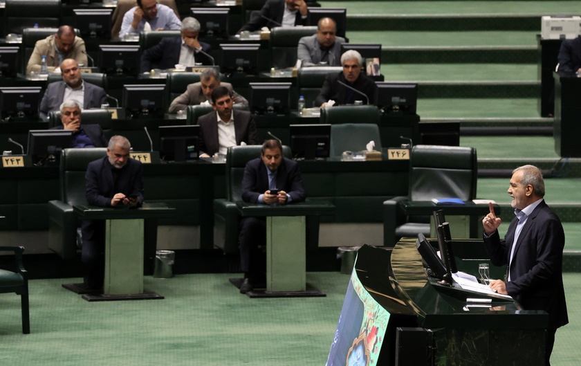 Iranian President Pezeshkian presents his cabinet at Parliament