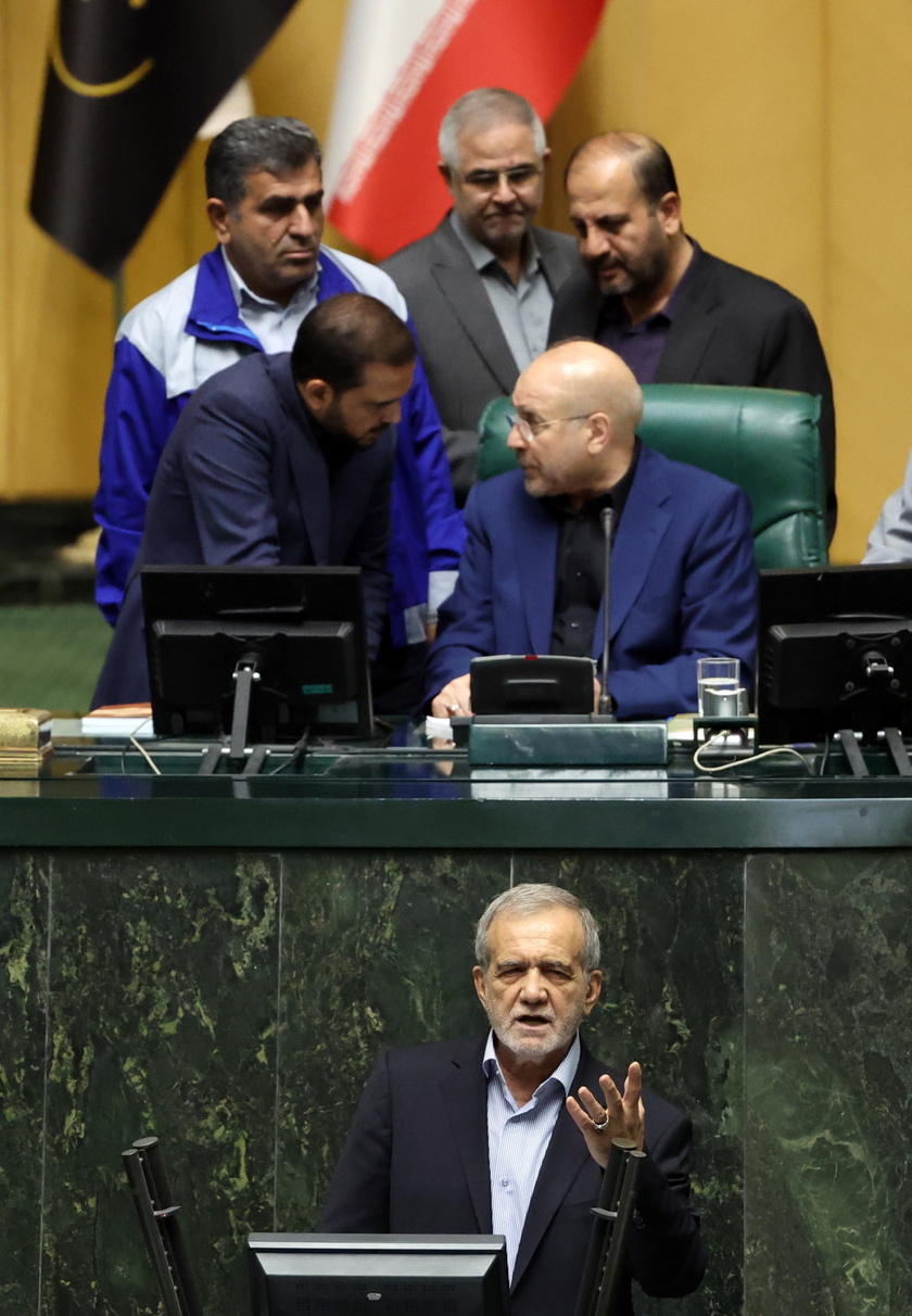 Iranian President Pezeshkian presents his cabinet at Parliament