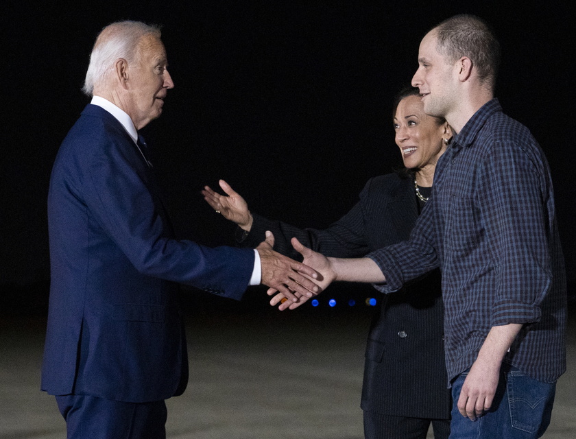 US President Biden, VP Harris greet prisoners freed from Russia