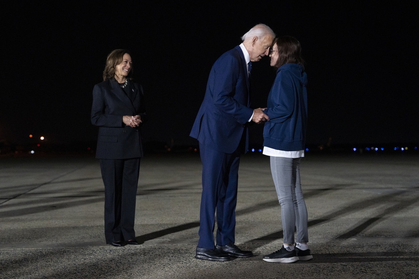 US President Biden, VP Harris greet prisoners freed from Russia