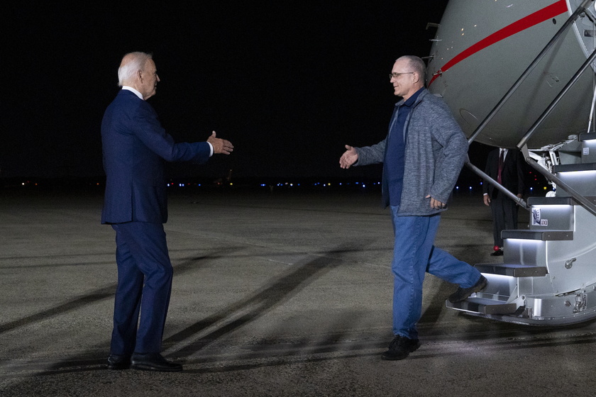 US President Biden, VP Harris greet prisoners freed from Russia