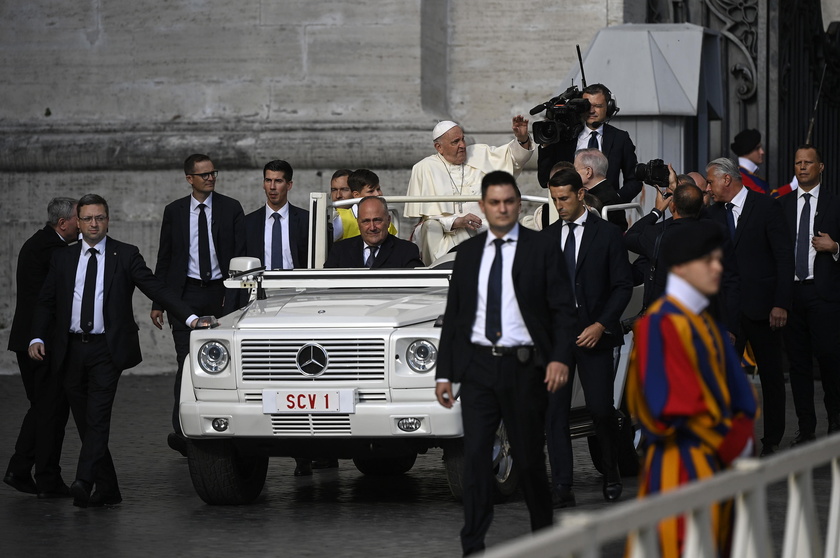 Pope Francis leads Wednesday's general audience in Saint Peter's Square