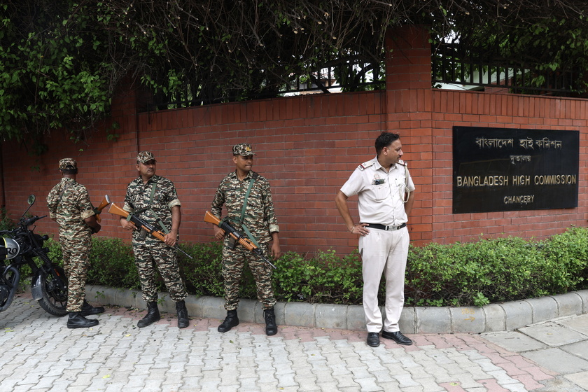 India's police tighten security outside Bangladesh High Commission in New Delhi