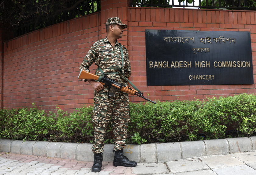 India's police tighten security outside Bangladesh High Commission in New Delhi