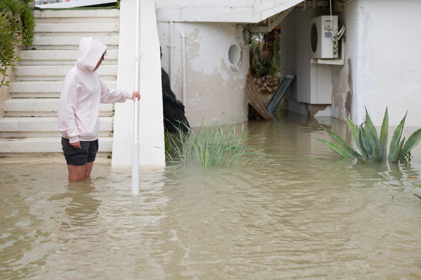 Flooded streets after storm surge in Emilia-Romagna region, Italy