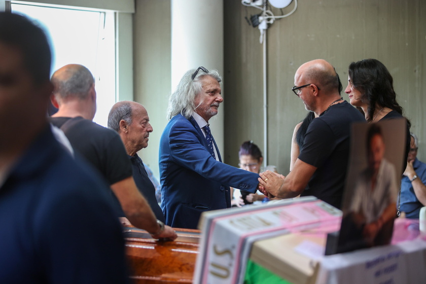 People pay their respects to the late Italian soccer player Schillaci in Palermo