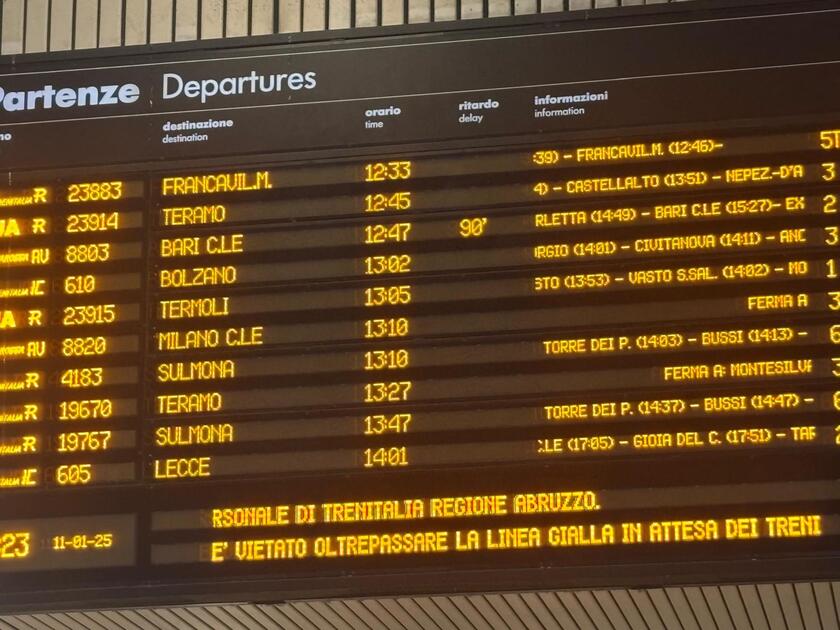 ++ Guasto nodo Milano, ritardi treni fino a 140 minuti a Roma ++