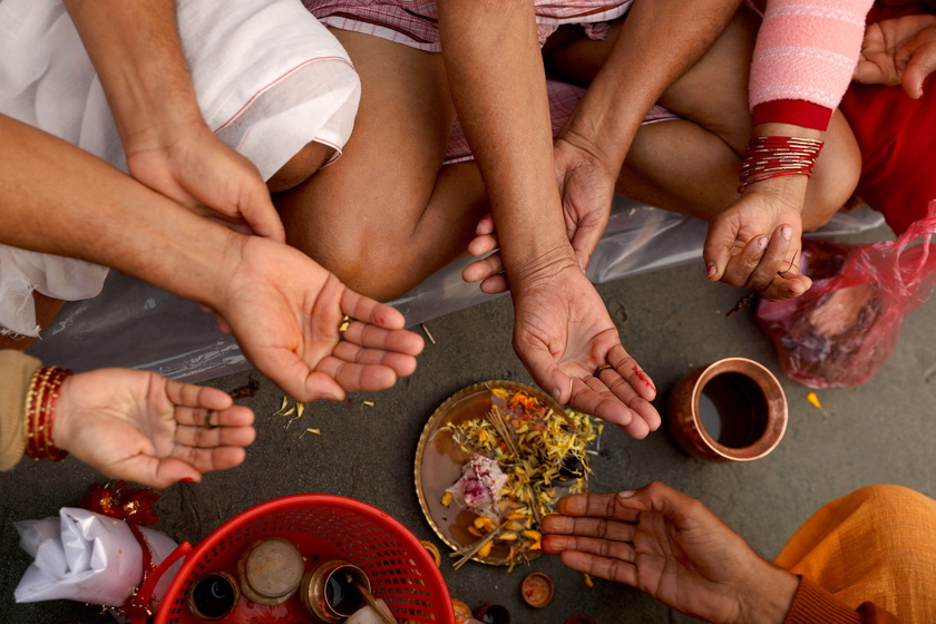 Annual Gangasagar Mela religious festival on Sagar Island, India