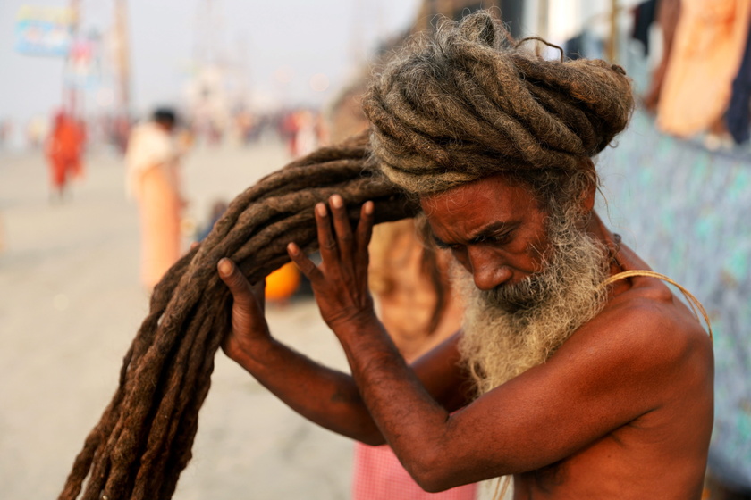 Annual Gangasagar Mela religious festival on Sagar Island, India