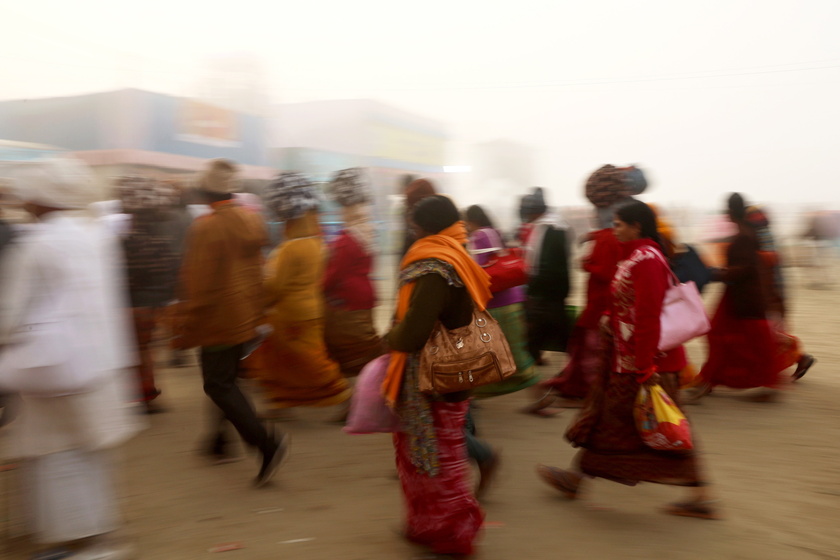 Annual Gangasagar Mela religious festival on Sagar Island, India