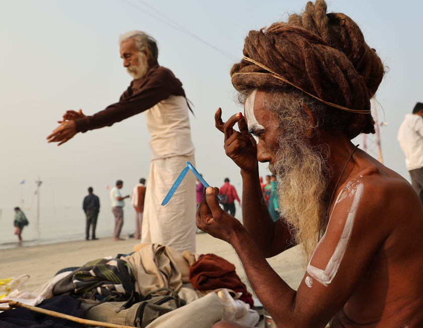 Annual Gangasagar Mela religious festival on Sagar Island, India