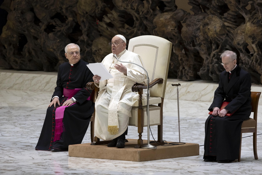 Pope Francis in audience at the Paolo VI hall, Vatican City