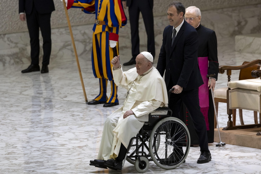 Pope Francis in audience at the Paolo VI hall, Vatican City