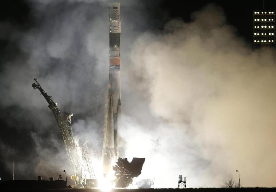 Il lancio della Soyuz TMA-12M in Kazakhstan © Ansa