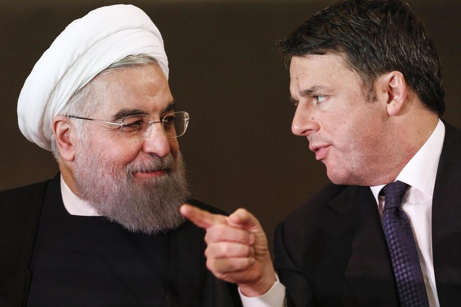 Iranian President Hassan Rowhani meets PM Renzi © Ansa