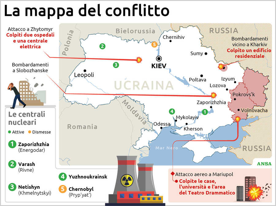 La mappa del conflitto © Ansa