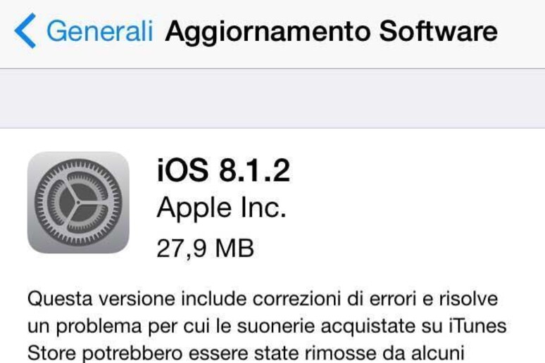 Apple, iOS 8.1.2 - RIPRODUZIONE RISERVATA