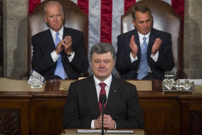 Petro Poroshenko parla al Congresso Usa © ANSA/EPA