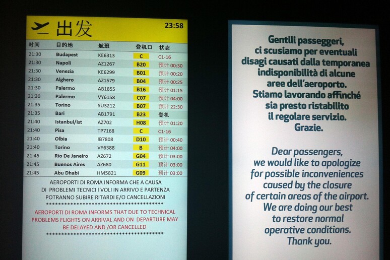 Disagi all 'aeroporto di Fiumicino - RIPRODUZIONE RISERVATA
