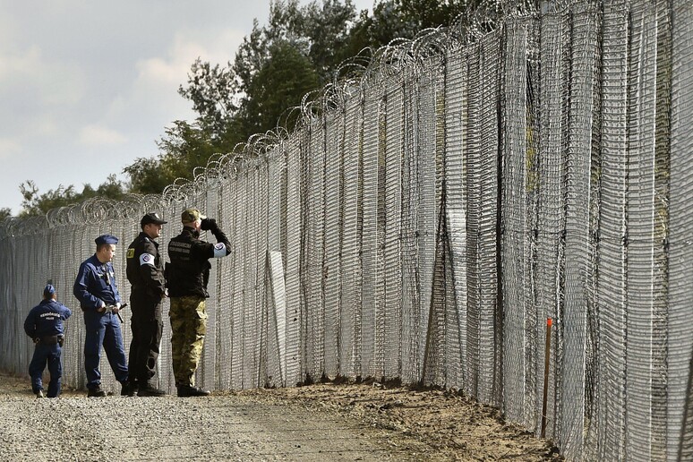 Il muro tra Serbia e Ungheria © ANSA/AP