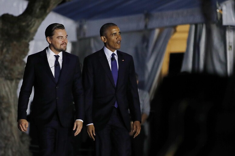 Barack Obama,Leonardo DiCaprio © ANSA/AP