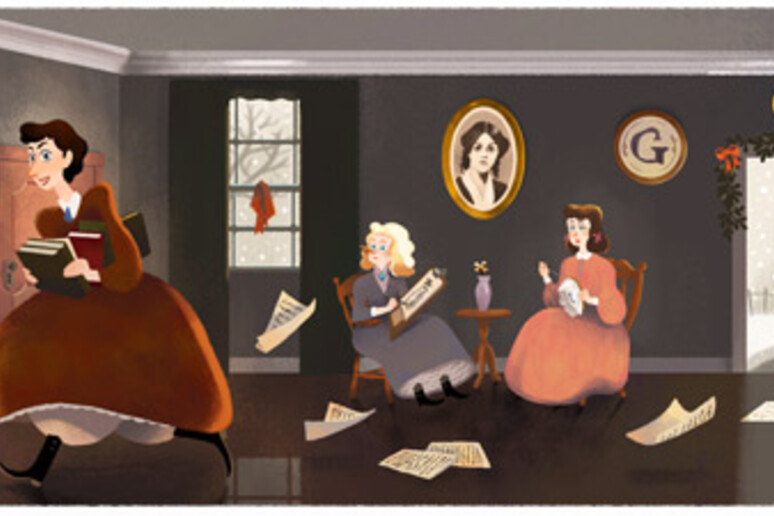 Louisa May Alcott, il doodle di Google per il 184o anniversario della nascita - RIPRODUZIONE RISERVATA