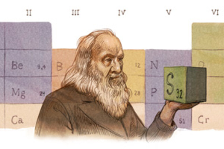Il doodle di google per Dmitrij Mendeleev - RIPRODUZIONE RISERVATA