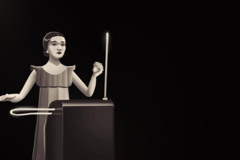 Il doodle di Google dedicato a Clara Rockmore - RIPRODUZIONE RISERVATA