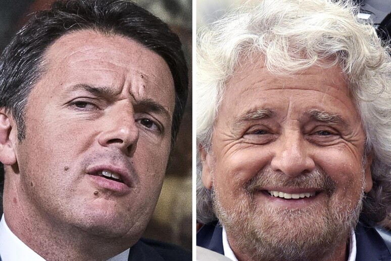 Matteo Renzi e Beppe Grillo - RIPRODUZIONE RISERVATA