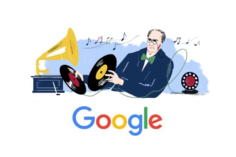 Il doodle di Google dedicato a Emile Berliner - RIPRODUZIONE RISERVATA