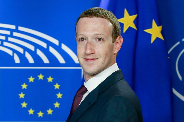The founder and CEO of Facebook Mark Zuckerberg at the European Parliament © ANSA/EPA