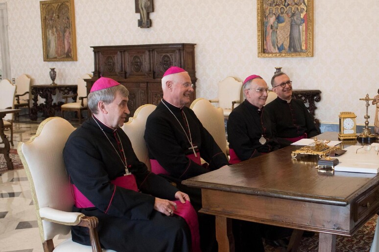 Papa Francesco in udienza con vescovi di Francia - RIPRODUZIONE RISERVATA