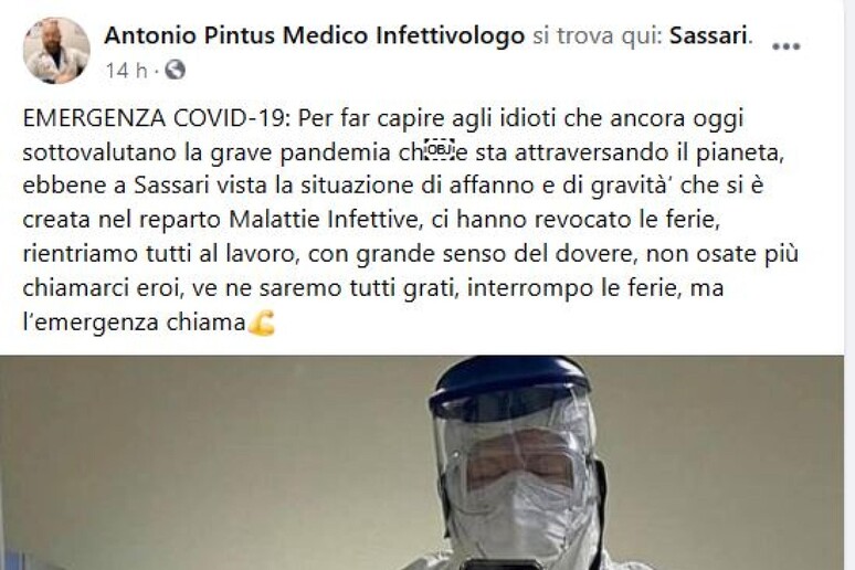 post medico sardo da fb - RIPRODUZIONE RISERVATA