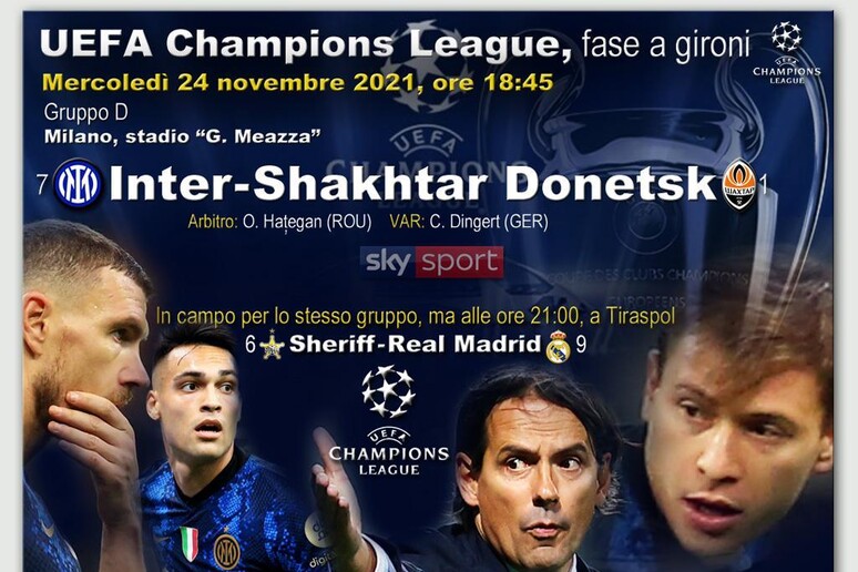 Uefa Champions League, Inter-Shakhtar Donetsk - RIPRODUZIONE RISERVATA