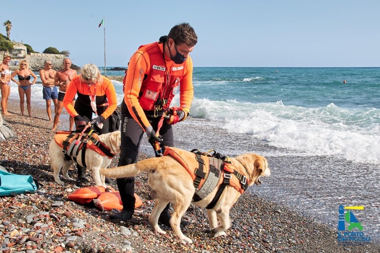 I pazienti del Gaslini a scuola di salvataggio coi cani bagnini - RIPRODUZIONE RISERVATA