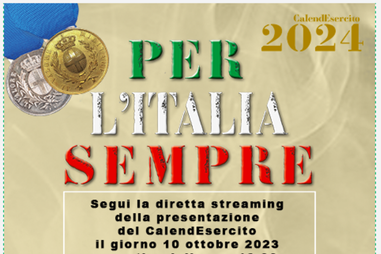 Presentazione del CalendEsercito 2024 Per l’Italia Sempre! Dirette e