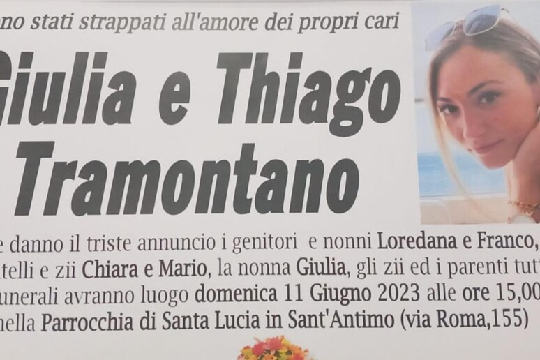 Domani i funerali di Giulia Tramontano e Thiago a Sant 'Antimo - RIPRODUZIONE RISERVATA