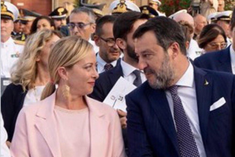 Salvini e Meloni in una foto di archivio - RIPRODUZIONE RISERVATA
