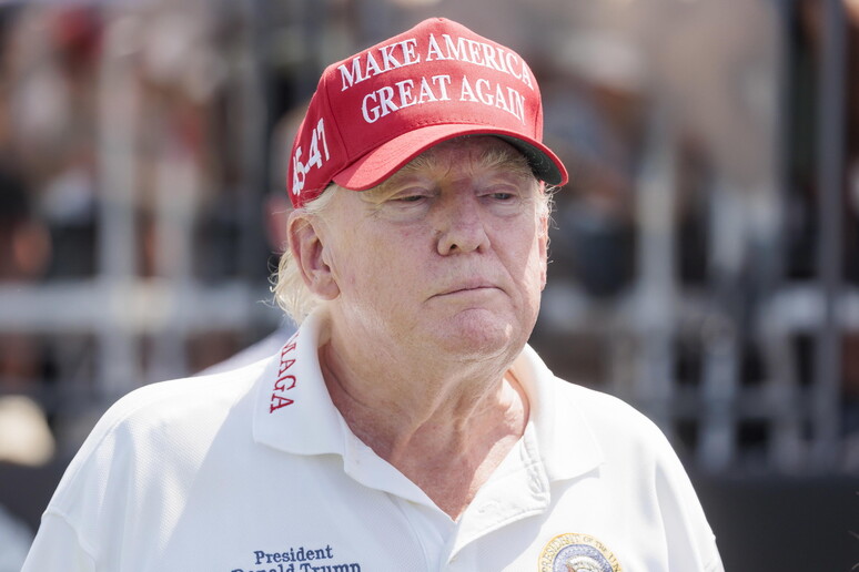 Former President Trump at First Round of LIV Golf tournament © ANSA/EPA