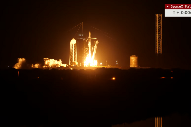 Il lancio della Crew Dragon nella missione Crew 7 (fonte: SpaceX) - RIPRODUZIONE RISERVATA