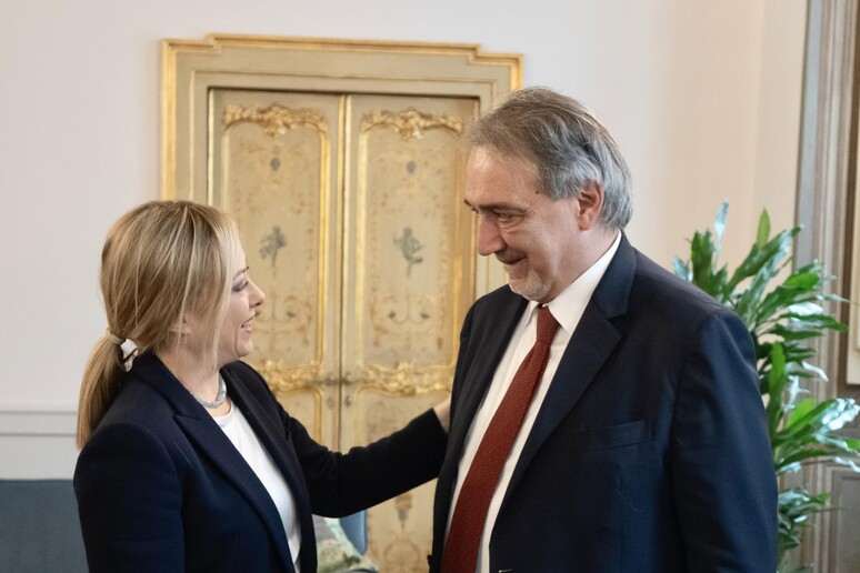 Premier Giorgia Meloni with  Lazio Governor Francesco Rocca -     ALL RIGHTS RESERVED